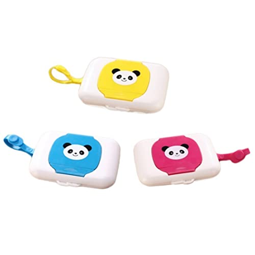 Sraeriot Tenedor portátil de toallitas Bebé Reutilizable Handy Tejido húmedo Dispensador de Almacenamiento de Tejido Conjunto para Viajes al Aire Libre 3 Piezas, toallitas húmedas
