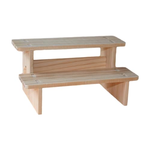 Colcolo Estante Expositor de Madera Repisa para Exhibición con Varias Organizador de Vitrinas Soporte para Cupcakes Joyas Figuras y Adecuado, 2 capas 40cm, unico