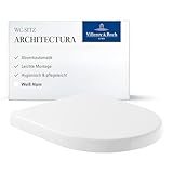 Villeroy & Boch WC-Sitz Architectura - Toilettendeckel Weiß glänzend mit Absenkautomatik - Abnehmbarer, bruchsicherer Toilettensitz aus Duroplast - Klodeckel D-Form - Original Ersatzteil