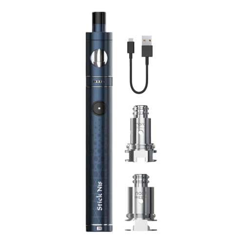 Smok Stick N18 Vape Pen Kit [Matte Blue] - Available in 7 colours - 2A Fast Charge, 1300mAh Battery, 30W Output, 510 Drip Tip - Compatible with Smok Nord Coils - No Nicotine