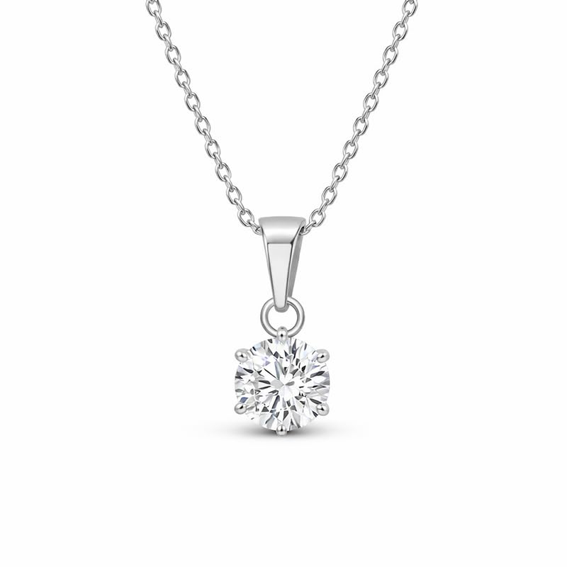Image of Miss Highness 925 Pure Silver Pendant Necklace for Women, Modern Design Pendants, Rhodium Plated, Minimal Jewellery with Authenticity Certificate, Birthday, Anniversary, Gift for Wife & Girlfriend