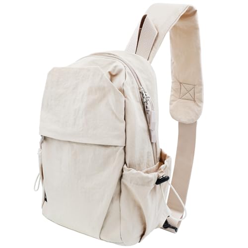 CHEESANHERR Sac de Poitrine Homme, Sac à Dos Bandoulière Femme, Sacoche Épaule Petit, Sacs Bandoulière Léger, Crossbody Sling Bag Pour Travail Escalade...