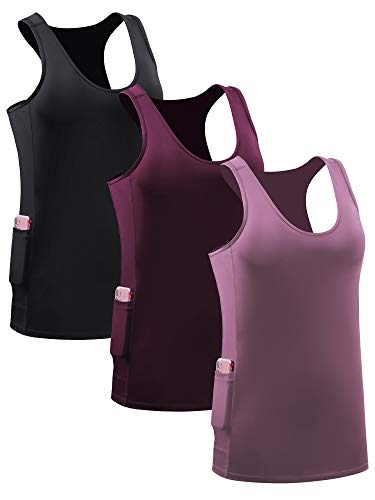 Image of NELEUS Women's Racerback Yoga Workout Tank Top, Black, X-Large