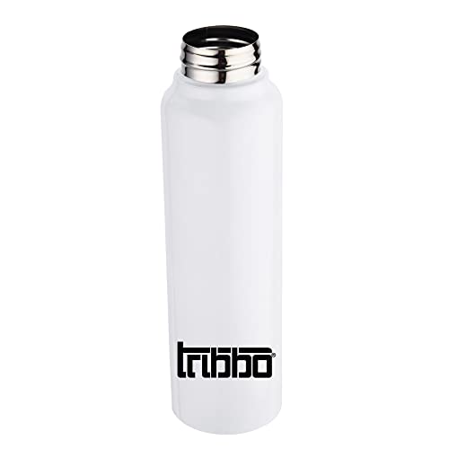 Image of TRIBBO Stainless Steel Water Bottle 750 ML, Water Bottles For Fridge, School,Gym,Home,office,Boys, Girls, Kids, Leak Proof(WHITE,SIPPER CAP, SET OF 1, 750 ML)