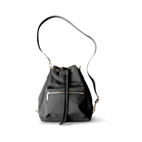 KEDZIE Aries Convertible Bucket Bag 3-Way Backpack Crossbody Strap Purse for Women - Black V2 Cover