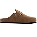 VIVASUN Clogs for Women and Men Cork Footbed Sandals Comfort Slip On Potato Shoes with Arch Support Suede Clogs,Yellowish Brown