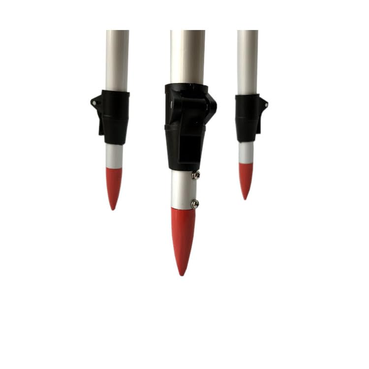 Tripod T02 - Trípode de aluminio con pinza de sujeción de goma para barras de medición y niveladores, incluye bolsa de transporte