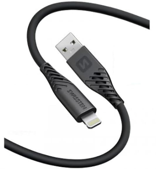 Swissten Soft Silicone USB/Lightning Cable with USB-A and Lightning connectors