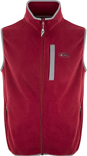 Image of Drake Waterfowl Camp Fleece Durable Moisture-Wicking Lightweight Breathable Full-Zip Casual Outdoor Hiking Vest with Pockets