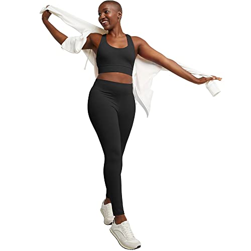 Hanes Women's Leggings, Ankle-Length Leggings for Women, Stretch Cotton-Spandex Leggings, High Waist, 27"4