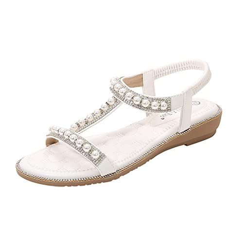 Sandales d'été plates avec talon et élastique pour un confort de marche