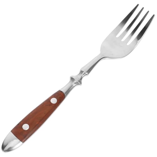 OSOLADY Stainless Steel Dessert Fork with Handle Portable Tea Forks for Appetizers Cakes and More Elegant Dining Cutlery for Cafes and Restaurants Stainless Steel
