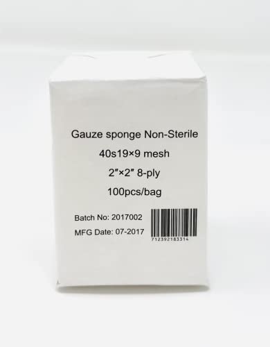 Gasa quirúrgica de algodón no estéril tejida de 8 capas 2"x2" caja de 1000 unidades miniatura 2