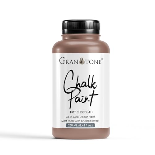 Image of GRANOTONE Chalk Paint for Furniture, Home Decor, Crafts - Eco-Friendly - All-in-One - No Wax Needed - 250 ML (HOT CHOCOLATE)