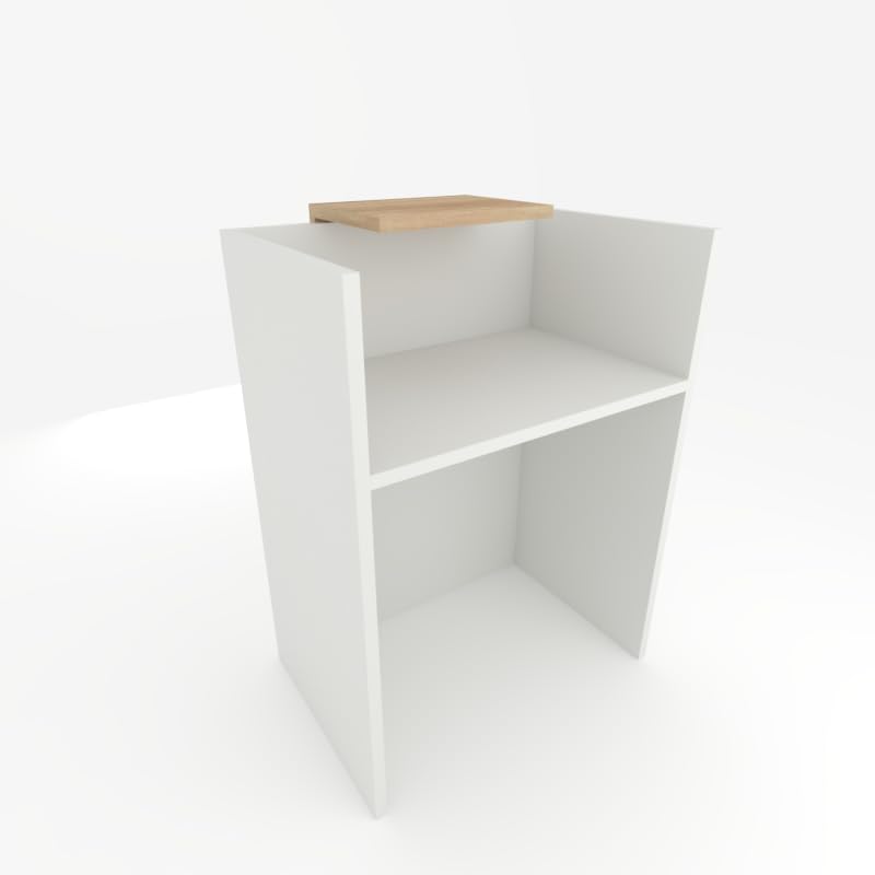 Mostrador de Recepción y Oficina 80x105x50 cm 19mm Blanco Olmo Fabricado en España