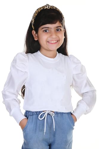 Image of Kids Graphic Print Top with Puff Sleeves