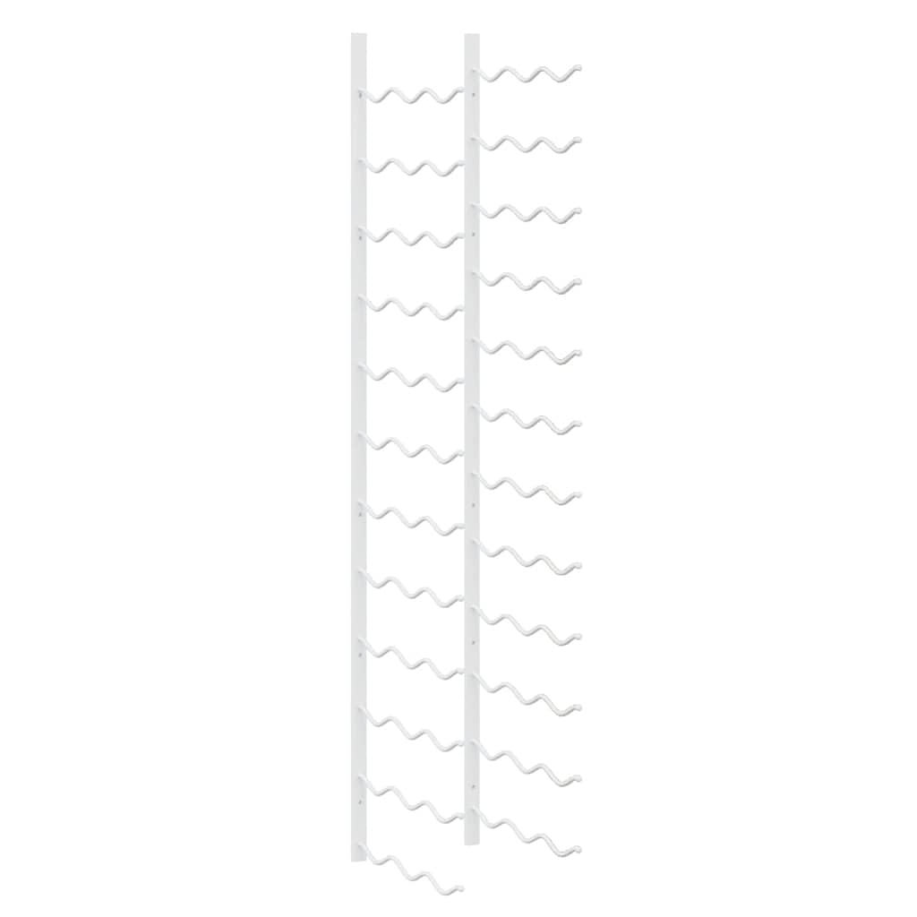 Wand Weinregal für 36 Flaschen 2 Stück Weiß, Eisen Flaschenregal mit Wandmontage für Küche, Bar, Keller und Speisekammer, Lagerung und Aufbewahrung