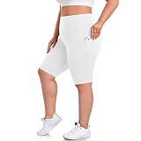 we fleece Plus Size Biker Shorts with Pockets for Women - High Waisted Spandex Athletic Bike Shorts for Yoga...