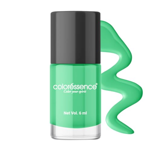 Image of Coloressence Cute Coats Long Lasting Nail Paint | Chip Resistant | Quick Dry | One Swipe Application | Toxin Free|Parrot Green -6ml