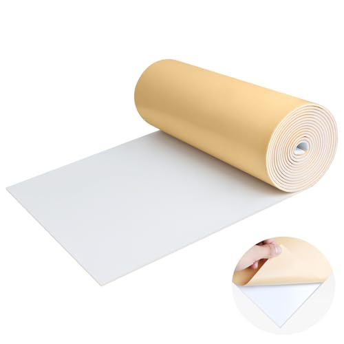 Image of Neoprene Foam Rubber Sheet - 12 x 118 x 1 /16 Inch Adhesive Insulation Soundproof Foam Padding