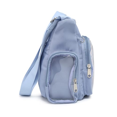 Image of Canvas Ita Bag Crossbody Shoulder Bag Kawaii Purses and Handbags with Anime Pins Display Medium