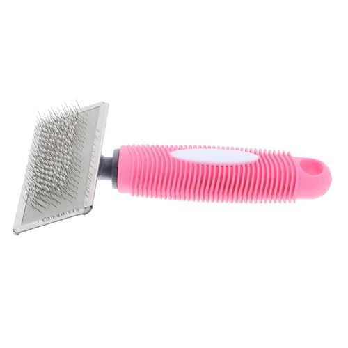 HEMOTON Dog Combs for Matting Pet Grooming Tool Large Frame Steel Pins for Poodle Cats Reduces Shedding Comfortable Rubber Handle