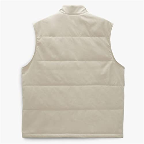 Chaleco beige de invierno para hombre, abrigo sin mangas informal en talla S 3