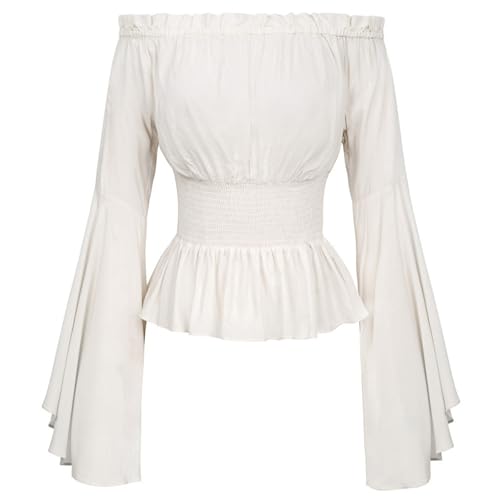 Blusa gótica bohemio de manga larga y camisa de volantes para disfraz cosplay