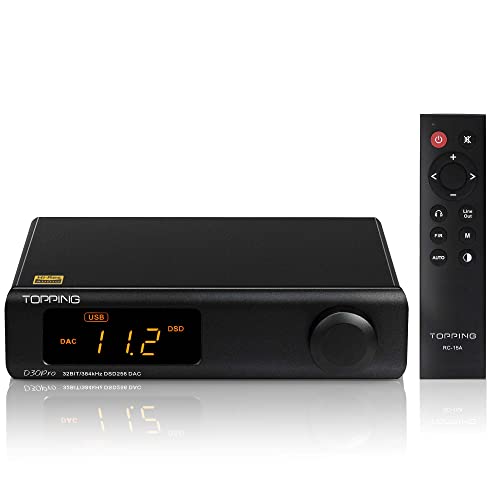 Image of Topping D30 Pro Full Balanced DAC HiFi Decoder CS43198x4 Decoding Chips USB /Optical /Coaxial Decoder 32Bit / 384kHz XMOS XU208 Audio DAC with Remote Control (Black)