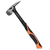 Klein Tools H80920S Smooth Face Framing Hammer with Straight Claw, 20-Ounce Forged Steel, Magnetic Nail Puller, and Extra-Large Squared Strike Face