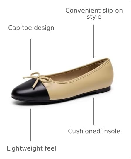Image of Dream Pairs Women's Flats, Round Toe Ballet Flats, Comfortable Slip-on Dressy Business Casual Work Office Ballerina Flat Dress Shoes