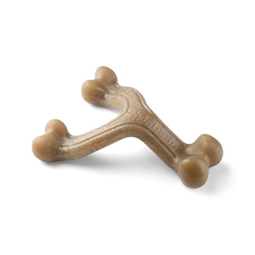 Nylabone maximale Stärke Robustes Extremes Gourmet Querlenker Hundekauspielzeug, mit zusätzlichem Speckgeschmack im gesamten Knochen, Groß, für Hunde 0-23kg