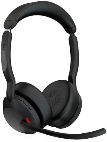 Jabra Evolve2 55 Micro-casque Sans Fil ANC + Réduction de Bruit pour Travail à Distance avec Zoom - Noir