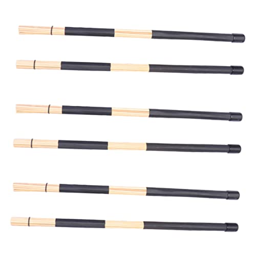 Totority - Baquetas de bambú para percusión, 3 pares, diseño ligero, longitud ajustable y agarre antideslizante, para principiantes e intermedios miniatura 1