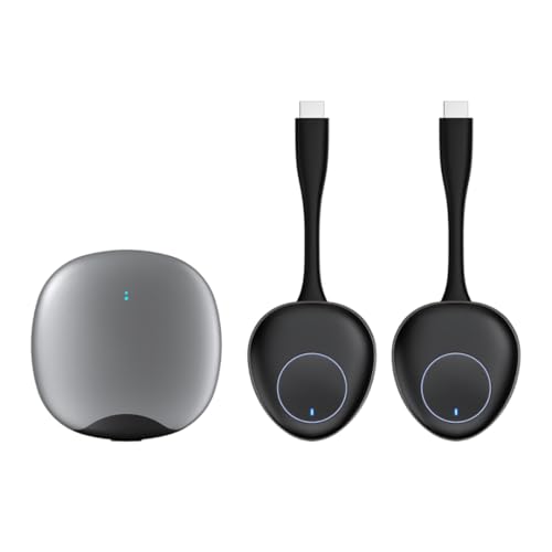 4K UHD Wireless Transmitter Receiver for Screen Mirroring Laptop/PC/Phone to TV/Projector/Monitor. 30m Range, No Wi-Fi, Plug & Play. Compatible with HDMI, Teams, Zoom, Webex (w/2 Pods)