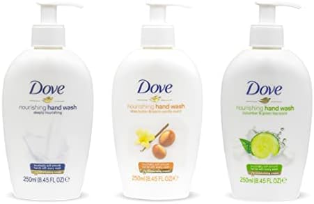 Amazon.com : Dove, Nourishing Hand Wash Variety of 3 (Deeply Nourishing, Shea Butter & Warm Vanilla, Cucumber & Green Tea) - 250 ML (8.45 FL OZ) - International Version…
