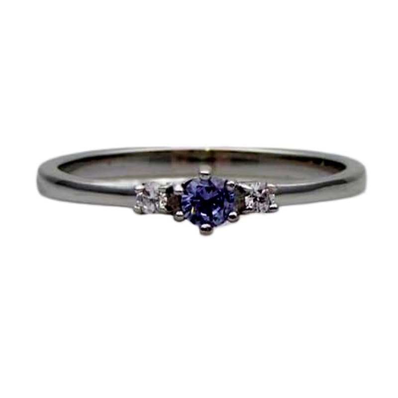 Bague tanzanite naturelle et anneau argent avec diamants cadeau idéal