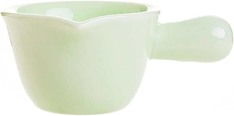 Sauce Boat Gravy Warmer Ceramic Gravy Boat Milk Pitcher Ceramic jar, Coffee Suede jar Anti-Dripping Puzzle 2 Gravy Bowl Milk Container (Color : Yellow) (Blue)