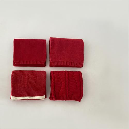 Red children's scarf, winter festive outfit, Christmas warmth, winter baby scarf3