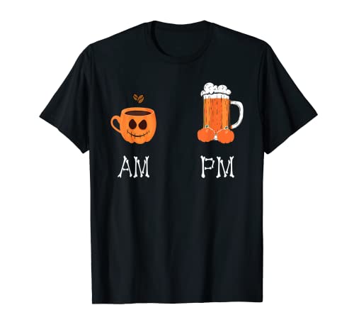 AM Coffee PM Beer Funny Halloween T-Shirt