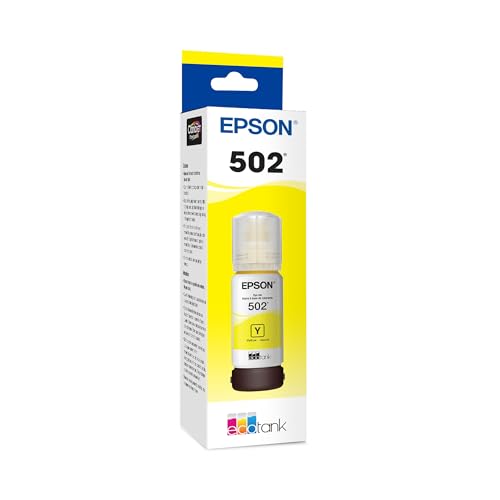 Bouteille d'encre jaune Epson T502 système Auto-stop anti-goutte pour EcoTank ET-3700
