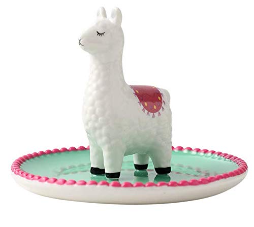 UgyDuky Alpaca Ring Holder Jewelry Holder White Llama Jewelry Dish Organizer Display Holder for Engagement Wedding Rings Display Holder Stand Trinket Trays Home Room Decor
