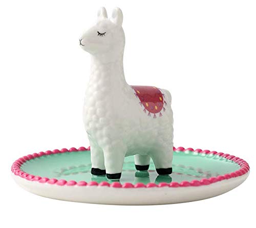 TA BEST Alpaca Ring Holder Jewelry Holder White Llama Jewelry Dish Organizer Display Holder for Engagement Wedding Rings Display Holder Stand Trinket Trays Home Room Decor