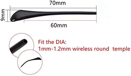 Sunglass Temple Tips,Eyeglasses Earsocks Ear Tips Soft Silicone Anti-Slip Ear Sleeve (Black)3