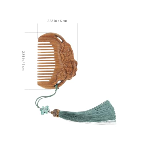 minkissy Carved Lotus Sandalwood Comb Portable No-Static Wooden Combs Massage Combs Hair Comb for Women Home and Salon Use - Image 2