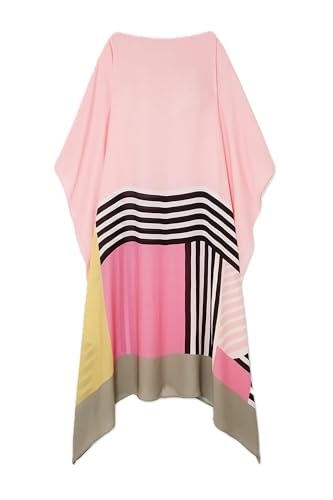 Women's Plus Size Swimsuit Cover-Up – Lightweight Beachwear Kaftan – Batwing Sleeve Bikini Cover for Pool, Resort, Vacation-J5587 Multicolor