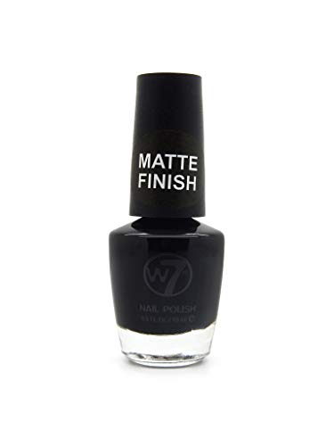 W7 Cosmetics - Esmalte de uñas número 55, negro mate, 15 ml