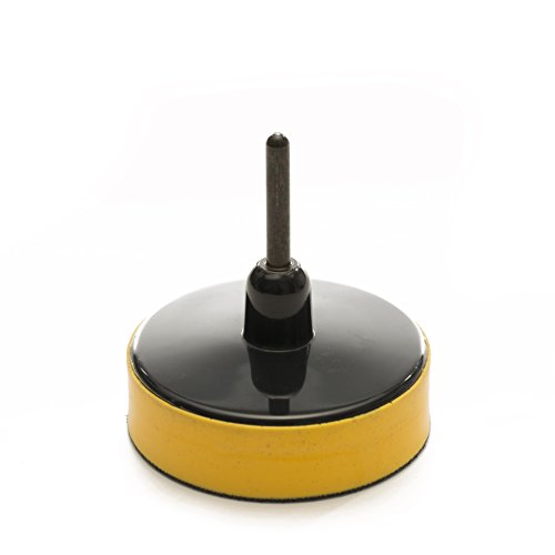 Glass Polish 3 inch (75mm) Spindle Backing Pad for Drills with Hook & Loop Grip and Universal Drill Attachment - GP12010