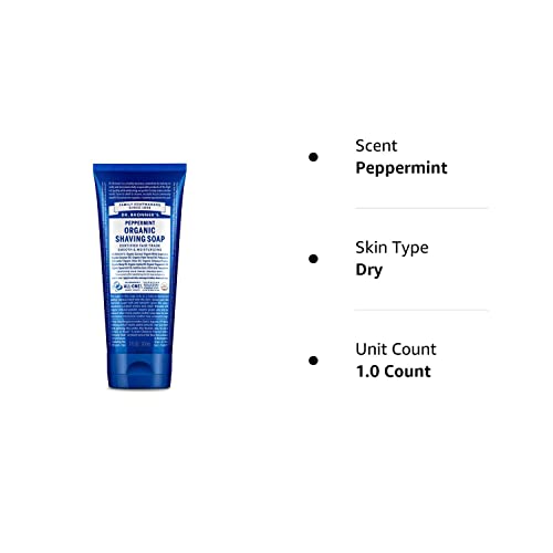 Dr. Bronner's - Organic Shaving Soap (Peppermint, 7 Ounce) - Certified Organic, Sugar And Shikakai Powder, Soothes And Moisturizes For Close Comfortable Shave, Use On Face, Underarms And Legs #TOP7