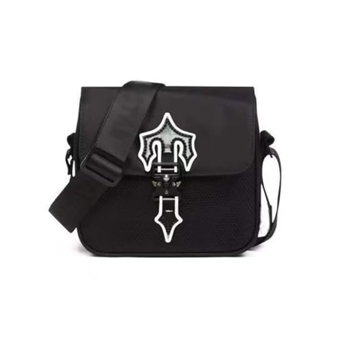 Crossbody Sling Bag Men Women,Small Tactical Crossbody Shoulder Bag, Reflective Design, Waterproof Bag for Travel Work Sport, Black